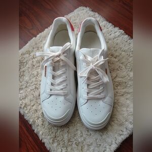 💎 Tory Burch Women's Ladybug Leather White Sneakers